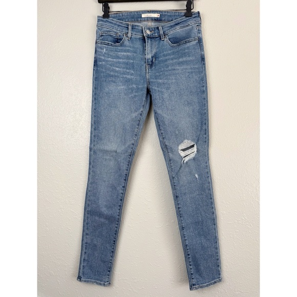 Levi's 711 skinny distressed mid rise jeans 28 - Picture 2 of 11
